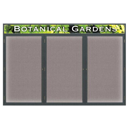 United Visual Products Open Faced Traditional Rounded Corkboard UV642ARC-BRONZE-KEYLIME